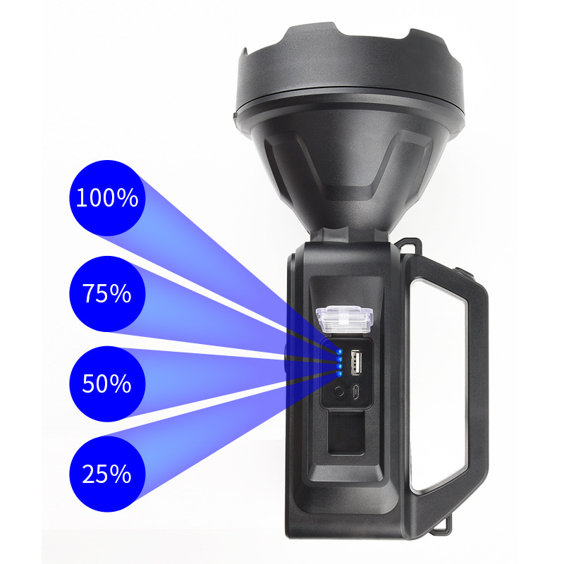 Shangjia mano fuerte al aire libre eléctrico USB recargable luz de emergencia P50 Gran taza de luz linterna solar COB reflector portátil
