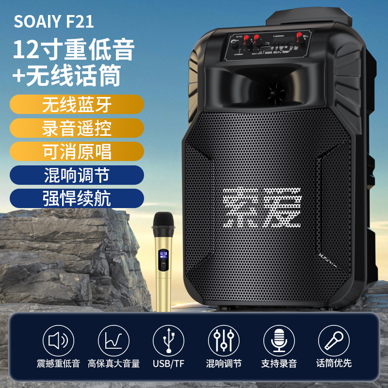SOAIY索爱F21户外广场舞音响大功率便携拉杆k歌蓝牙音箱店铺|undefined