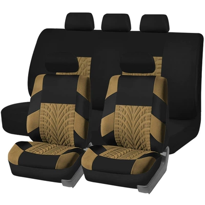 Tire Pattern Comfortable Household Waterproof, Universal seat cover - earthy-yellow-style-a-4-piece-set