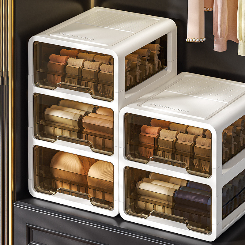 下着収納ボックス引き出し式靴下ボックス下着スリーインワン分割家庭用衣類収納ボックスワードローブ|undefined