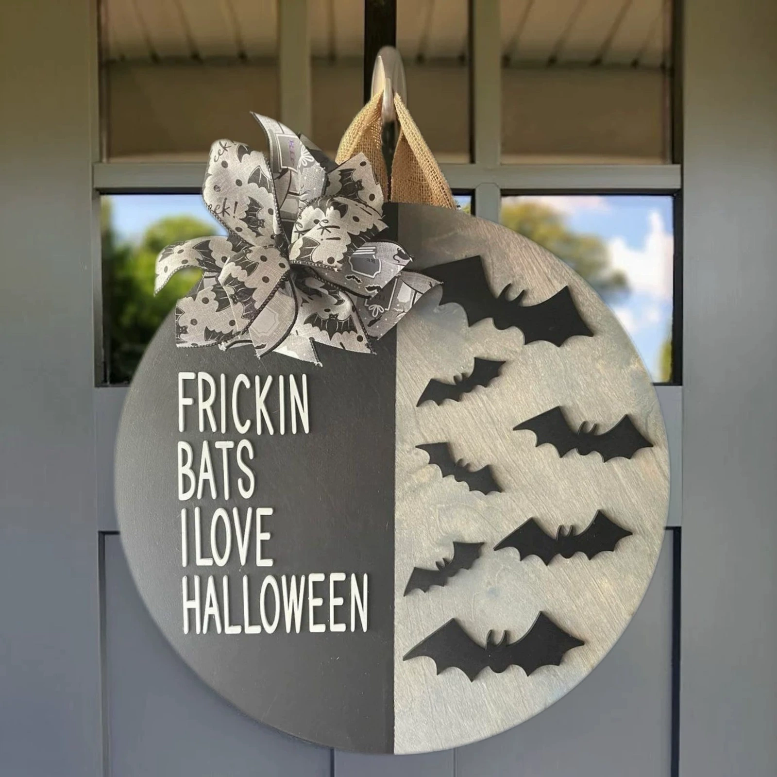 Трансграничные новые хэллоуин летучие мыши деревянные украшения усадьбы крыльцо спальня декоративные поделки приветствуют праздничную атмосферу