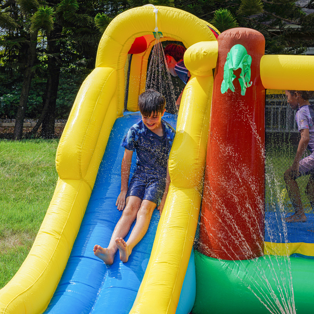 Castillo inflable para niños Doctor Dolphin para uso doméstico, tobogán pequeño para interiores, trampolín inflable, castillo de juegos acuáticos para niños