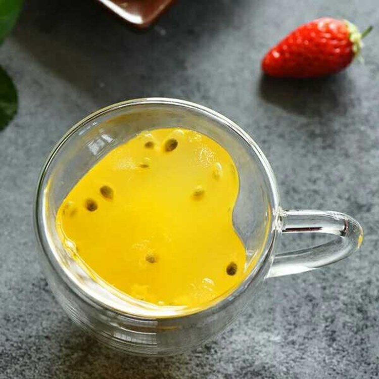 Corazón encantador de la niña té de flores de vidrio doble cinta aislante de calor taza de café de leche taza de jugo de vidrio de silicio alto