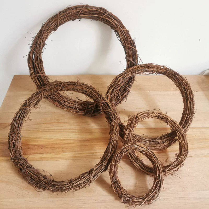 Натуральный земляной фу Ротанг Кольцо кольцо из ротанга Рождественский венок вечная жизнь свадьба детский сад ручной работы DIY сушеный ротанг декоративное кольцо создание