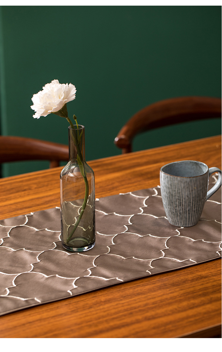 Bandiera da tavolo cinese Lanterna in raso Bandiera da tavolo jacquard Sala da tè Tappetino da tè Tessuto jacquard Tappetino da tè Tessuto decorativo_voghion.com