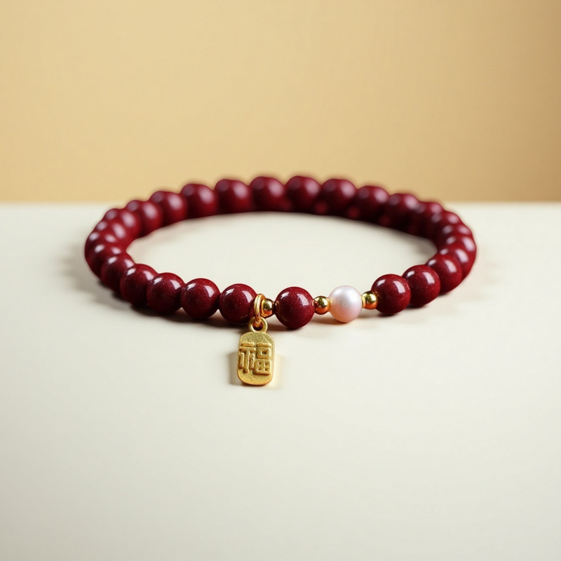 2025 New Year Gift Red Bracelet Versatile Simple Style Anti-Cinnabar Fortune Beaded Bracelet Wholesale
