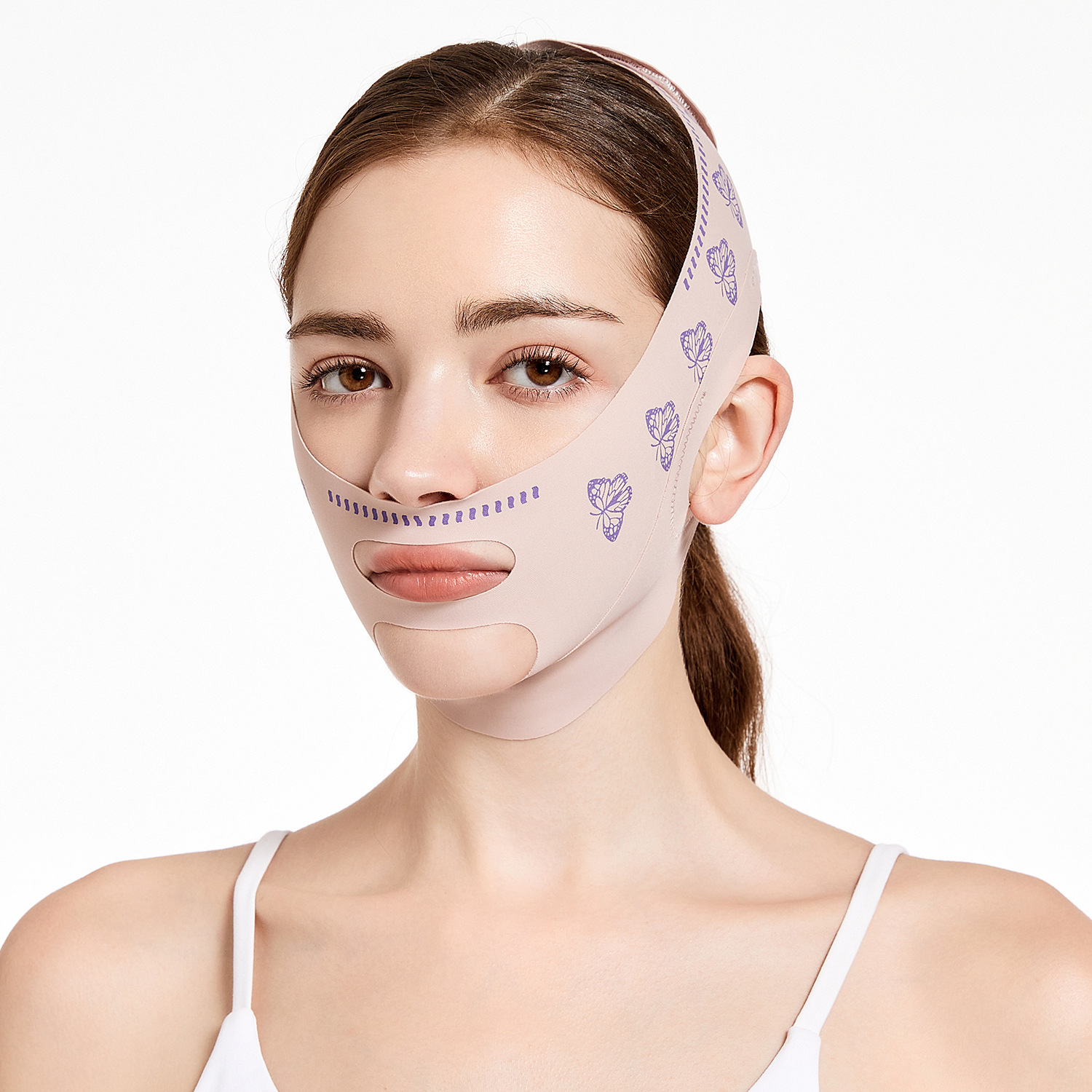 Breathable v-face bandage mask double chin instrument facial lifting and pulling sleep beauty face shaping v-face magic device