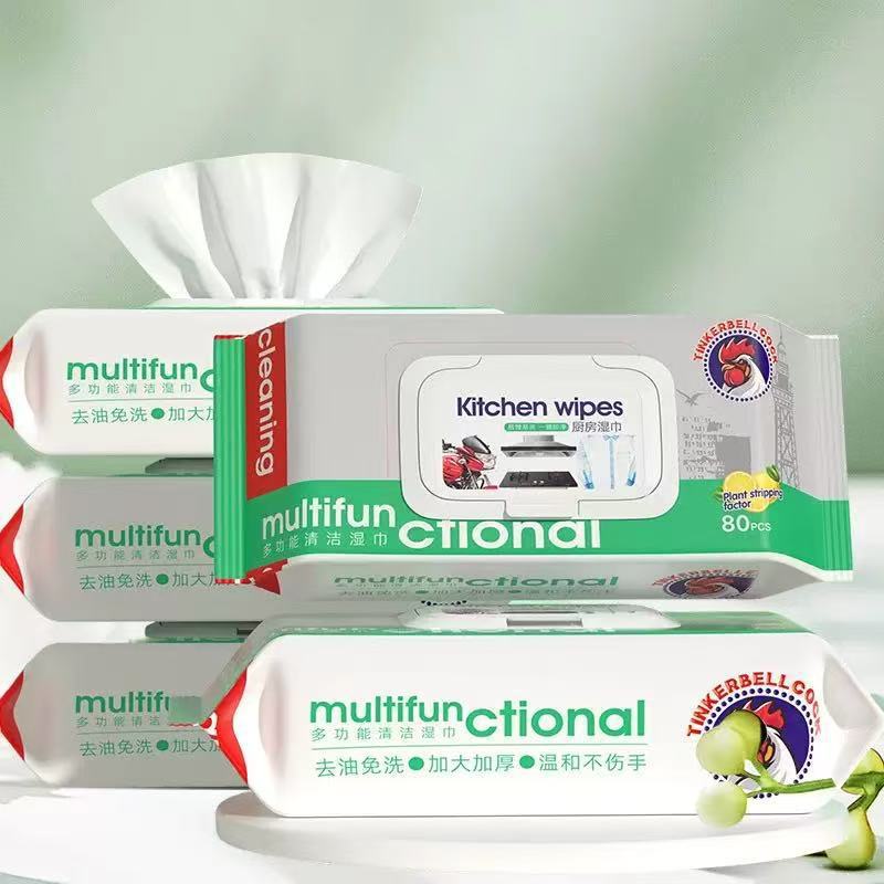 Dingdong toallitas de limpieza multifuncional de gallo, toallitas de cocina para eliminar la contaminación de aceite y aumentar el grosor de 80 paquetes grandes