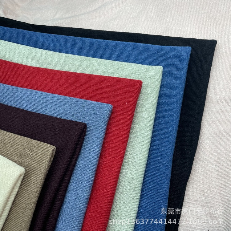 现货供应针织粗针面料 1*1粗针罗纹 秋冬针织衫开衫仿羊绒粗针布