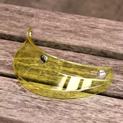 Motorcycle Helmet Brim Half | Dəbilqə (Kaska) aksesuarları - three-button-universal-transparent-yellow-curved-edge