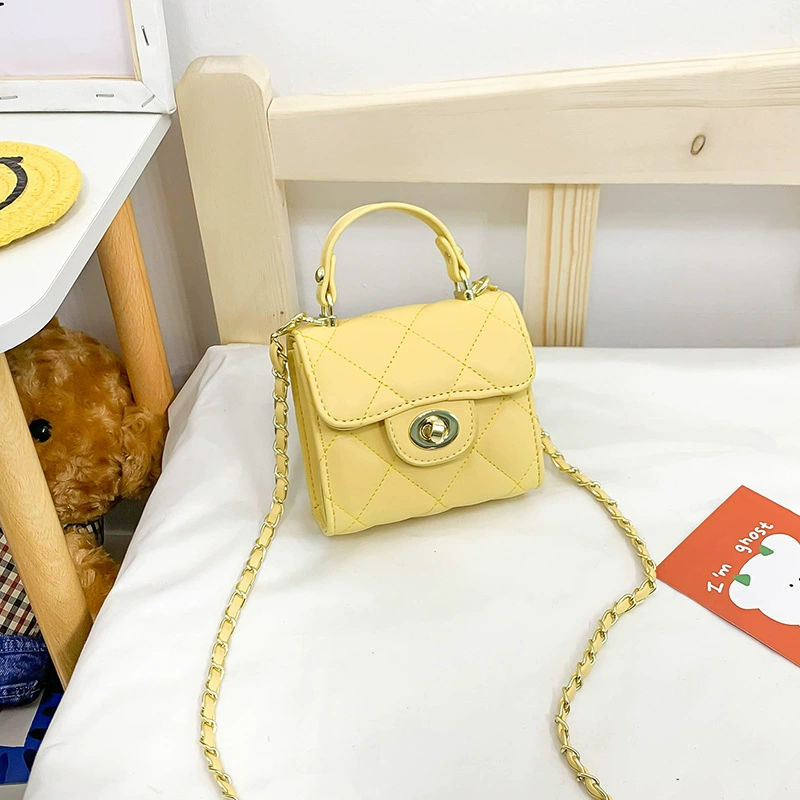 Children's bag with diamond pattern, shoulder bag, accessory, wallet, chain bag
