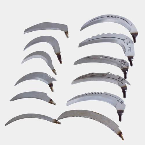 The mowing sickle head can be equipped with a stainless steel net pole, fishing water grass knife with serrations, fishing gear accessories manufacturer wholesale