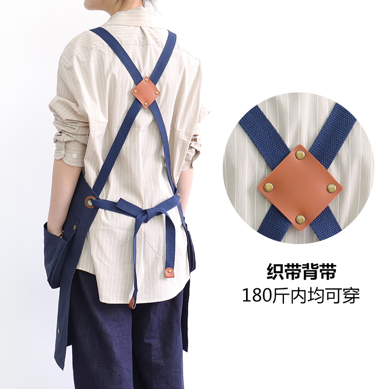 Nuevo delantal transfronterizo de Amazon, logotipo personalizado, longitud ajustable, multicolor opcional, jardín floral, ropa de trabajo, delantal