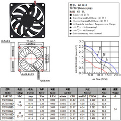 7010 dual ball bearing cooling fan 7cm mobile phone stand silent fan 5G router aquarium light brushless fan
