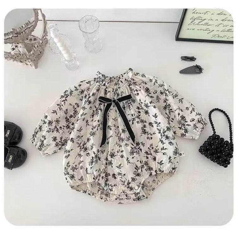 Ropa de bebé primavera y otoño nuevo estilo mono recién nacido ropa de pedo de manga larga bebé saliendo gatear primavera