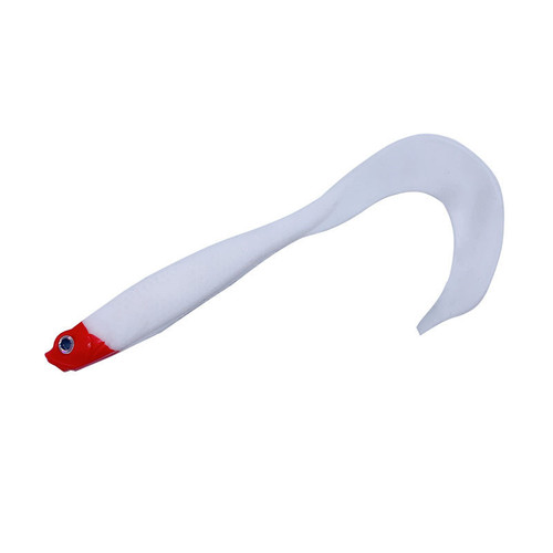 Whale Predator 12.5cm/6.5g Lead Head Hook Luya Soft Bait Fish Type Curly Tail Simulation Soft Bait Weihai Fishing Gear Manufacturer