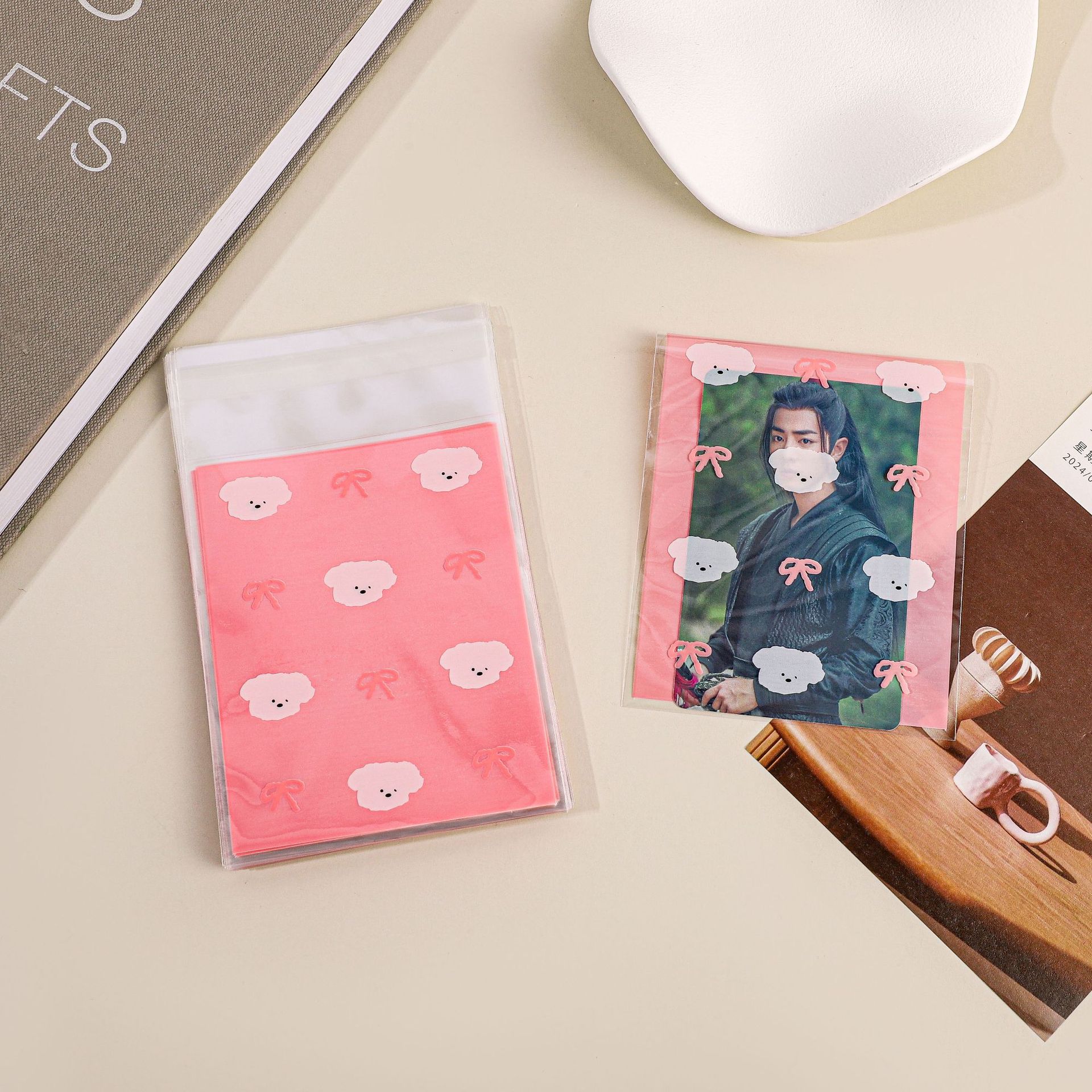 작은 흰색 개 [팩당 50매] 8*10+3