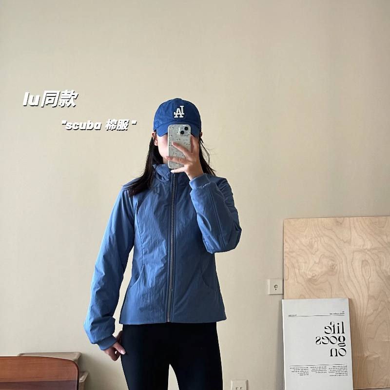 Lu's Lightweight Cotton Jacket, Casual and Versatile, Stand-Up Collar Cotton Coat, Suitable for Running, Sports, Yoga, Scuba, Women's Cotton Outerwear Lu's Lightweight Cotton Jacket, Casual and Versatile, Stand-Up Collar Cotton Coat, Suitable for Running, Sports, Yoga, Scuba, Women's Cotton Outerwear