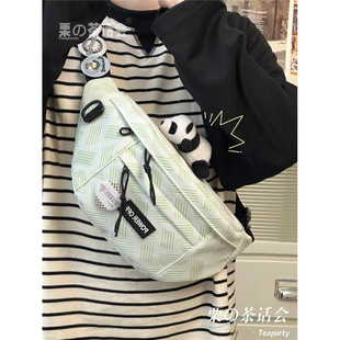 Crossbody Bag for College Students, Casual Bag for Boys, Women's 2023 New Workwear Sports Chest Bag, Ins Japanese Style Waist Bag