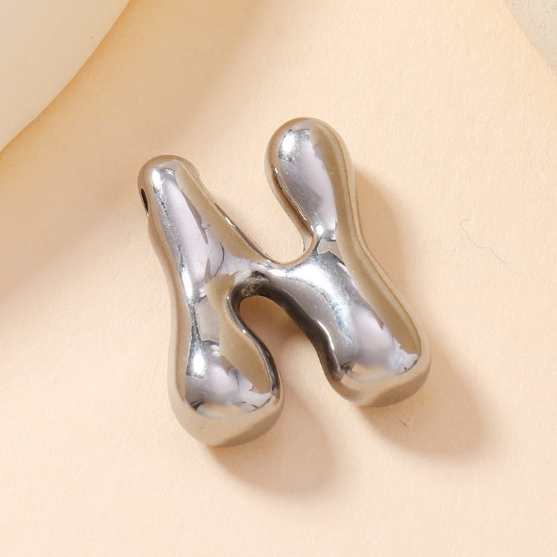 Colgante de estilo europeo y americano de acero inoxidable mini burbuja colgante de letras inglesas accesorios DIY joyas