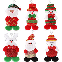 クリスマス装飾品布芸公仔ストラップ子供クリスマスプレゼントクリスマスツリー配置雪だるま老人熊掛け飾り