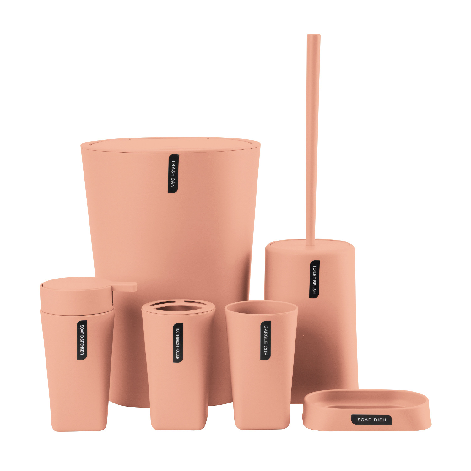 artículos de baño con cubierta set de seis piezas enjuague bucal local redondo cepillo de dientes caja de jabón de almacenamiento set de lavado de baño