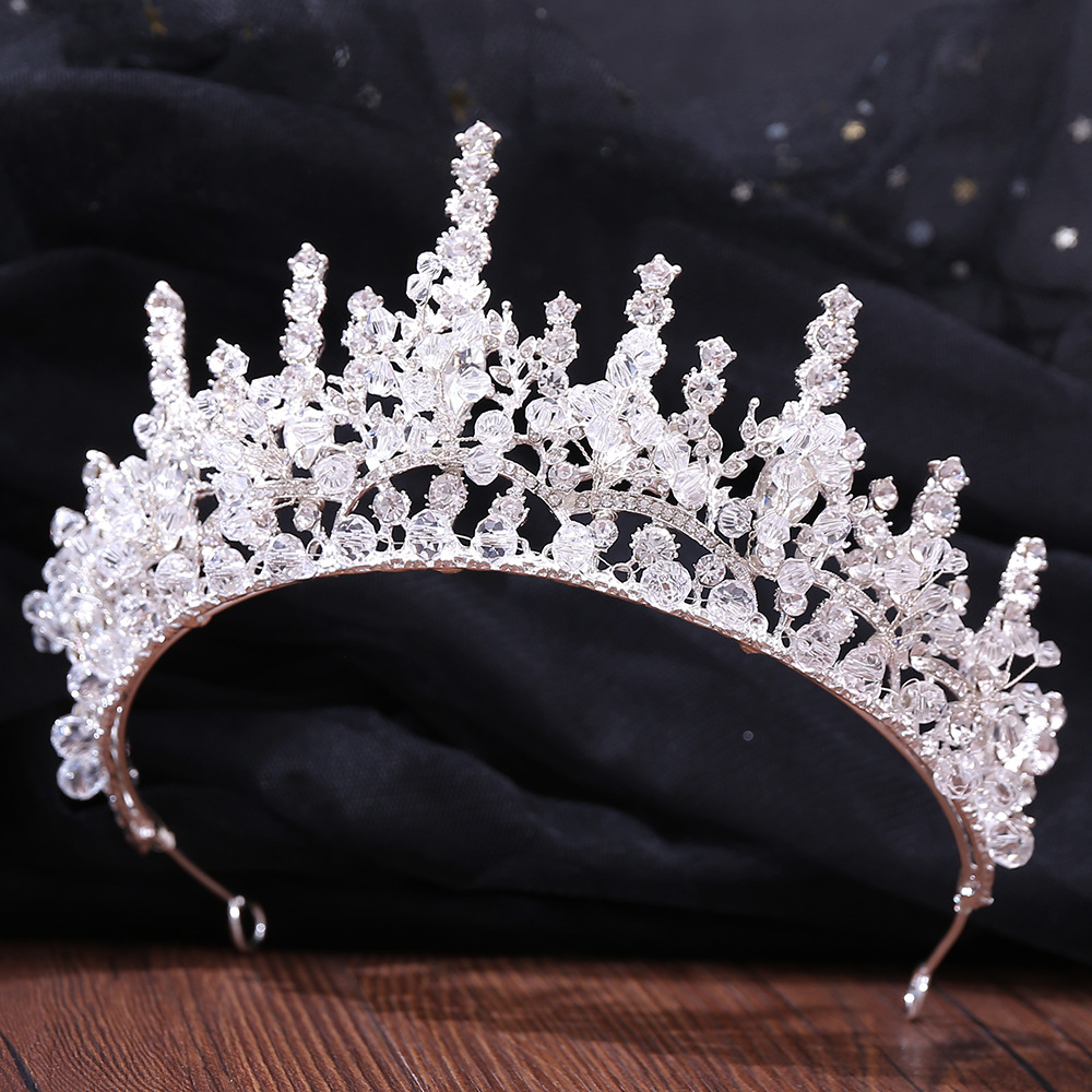1 Piece Quantity Daily Occasion Alloy Material Fashion Water Droplets Alloy Inlay Rhinestones Crown 1 Piece