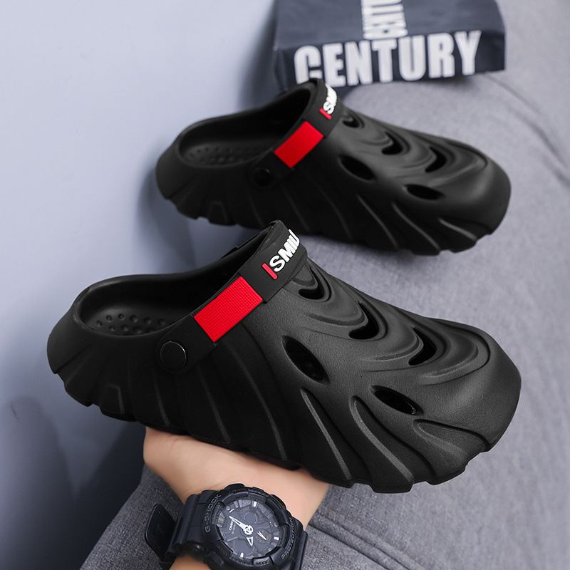 Zapatos con agujeros para hombres, verano antideslizante, resistente al desgaste, suela suave, jóvenes ligeros, suela gruesa, EVA, pisando la mierda, zapatillas deportivas de Baotou