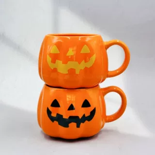定制logo万圣节陶瓷杯魔法幻影小精灵马克杯创意古怪南瓜杯子出口