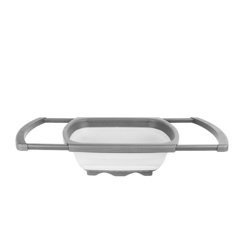 Fábrica al por mayor telescópico canasta de drenaje plegable casera canasta de lavado de verduras cuadrada canasta de filtro de plástico de cocina