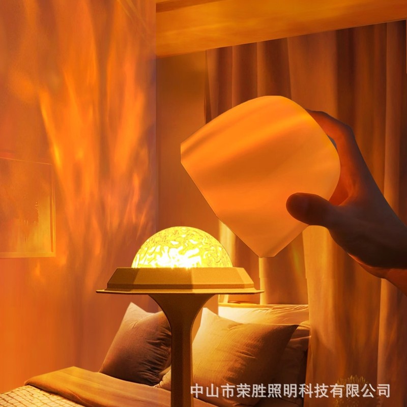 跨境萤火虫台灯水波纹氛围灯卧室睡眠台灯房间气氛灯浪漫氛围灯感|undefined