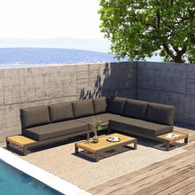 户外铝合金沙发别墅花园露天防水防晒茶几组合户外防腐木家具定制