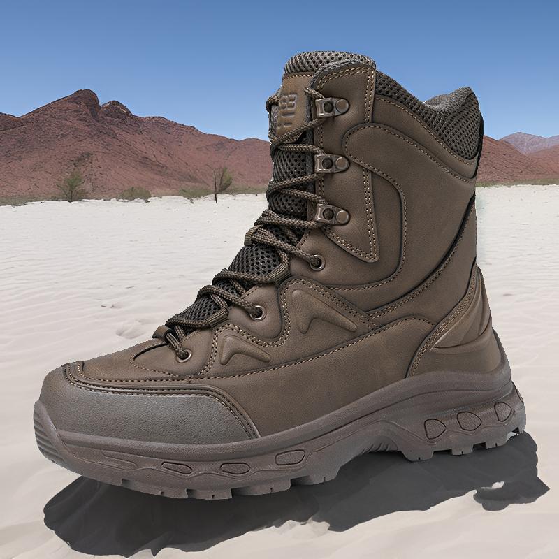 Cross-Border New Large Size Combat Boots Mid-Top Wear-Resistant Tactical Boots Outdoor Sports Hiking Shoes Hiking Desert Boots Military Boots