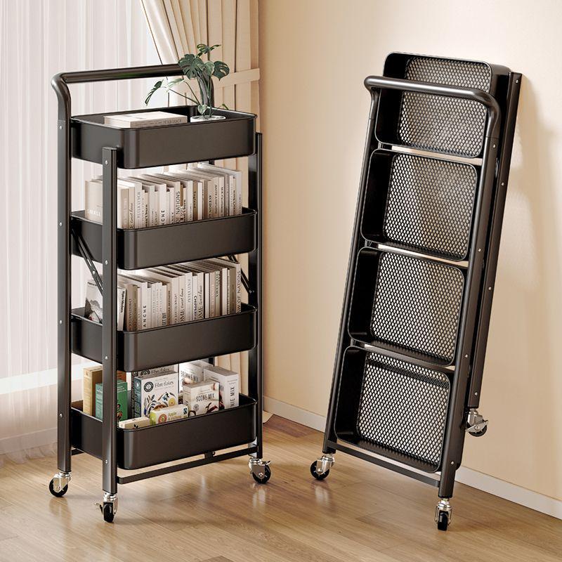 Estante de libros debajo de la mesa, estante de almacenamiento móvil, carro de rueda, estante de almacenamiento multicapa para libros de escuela secundaria y secundaria