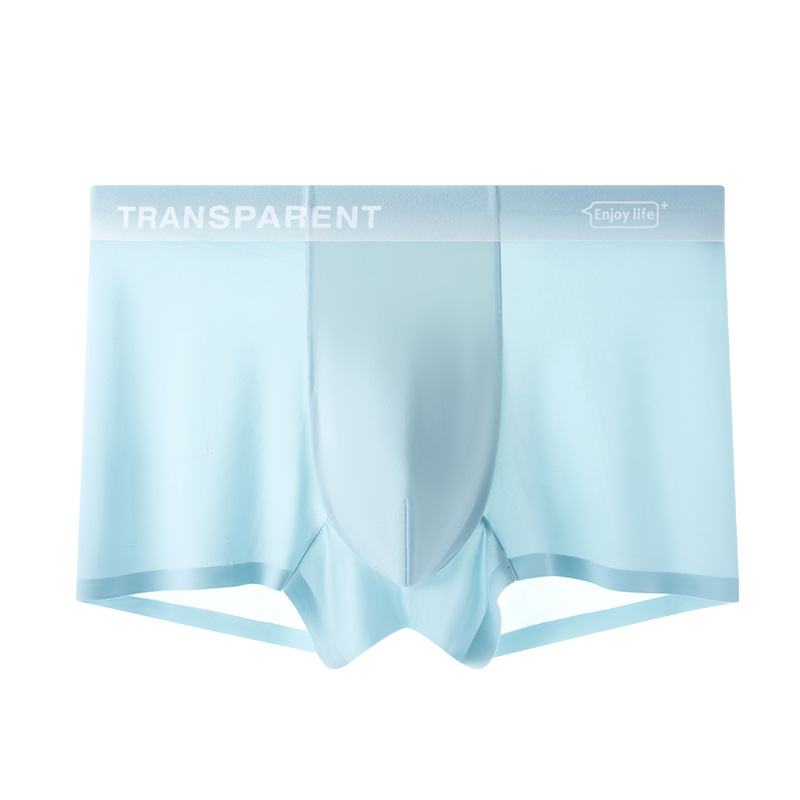 Procesamiento de ropa interior de seda de hielo personalizada 120s seda de hielo antibacteriano cordycepina pantalones cuadrangulares ligeros y sin costuras cabeza de pantalones cortos desnudos