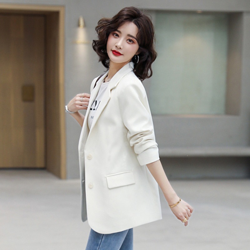 White street-style blazer, 2026 new Korean style casual top, perfect for layering in spring and autumn.