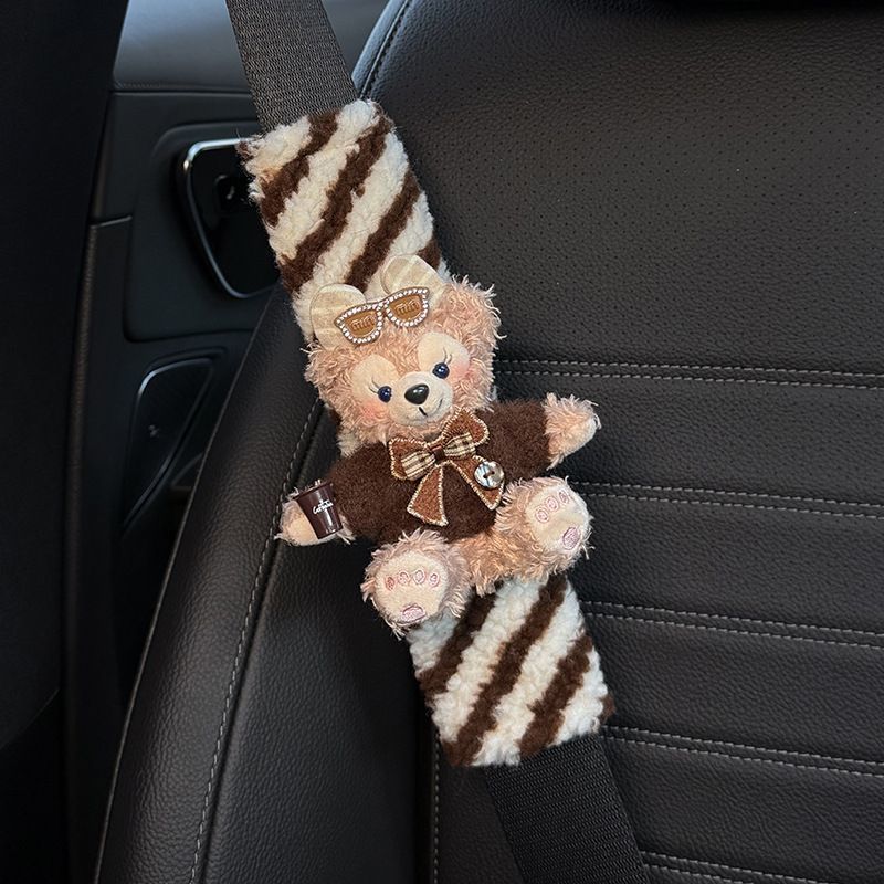 Cute Rose Car Seatbelt Shoulder Pads, Car Interior Seatbelt Decoration, Anti-Wear Clothing, Couple Set for Women