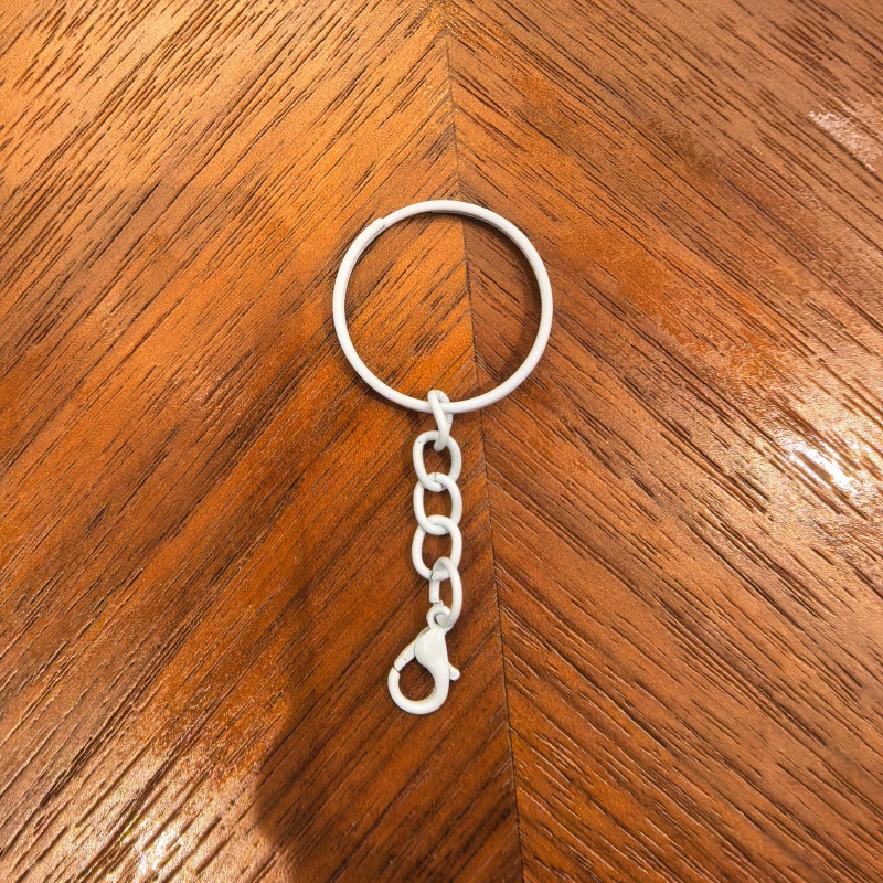 25彩色烤漆钥匙圈带链条龙虾扣钥匙环DIY手工制作配件玩偶钥匙扣