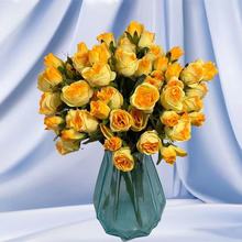 厂家直批婚庆仿真花新款花束5头油画苞心玫高档假花装饰典礼花艺