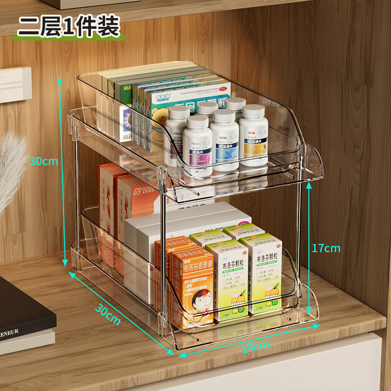 薬大容量収納ボックスデスクトップ薬箱引き出し透明多層収納キャビネット家庭用医療ボックス|undefined
