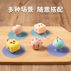 New Home 3D Stereo Cute Pet No-Hole Hook Colorful Korean Style Cartoon Multifunction Strong Adhesive Hook
