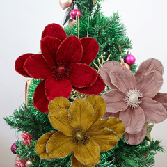 20cm新型モクレンクリスマス装飾花高級ベルベット模造花クリスマスツリー装飾花新年結婚式