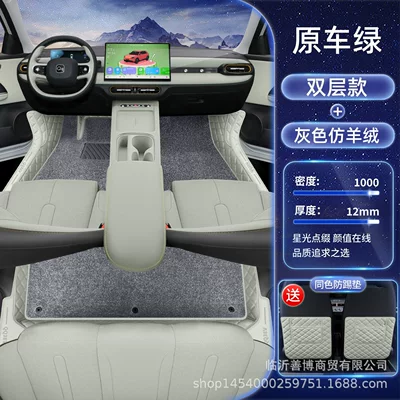 Modelə uyğun ayaqaltı Qq3Ev, Full-Coverage Floor Mats for the - chery-qq3-ev-double-layer-original-car-green-gray-imitation-cashmere-free-anti-kick