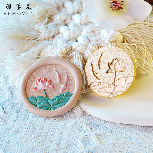 Original embossed fire paint seal head, new national style crane crane series, student handbook decoration fire wax
