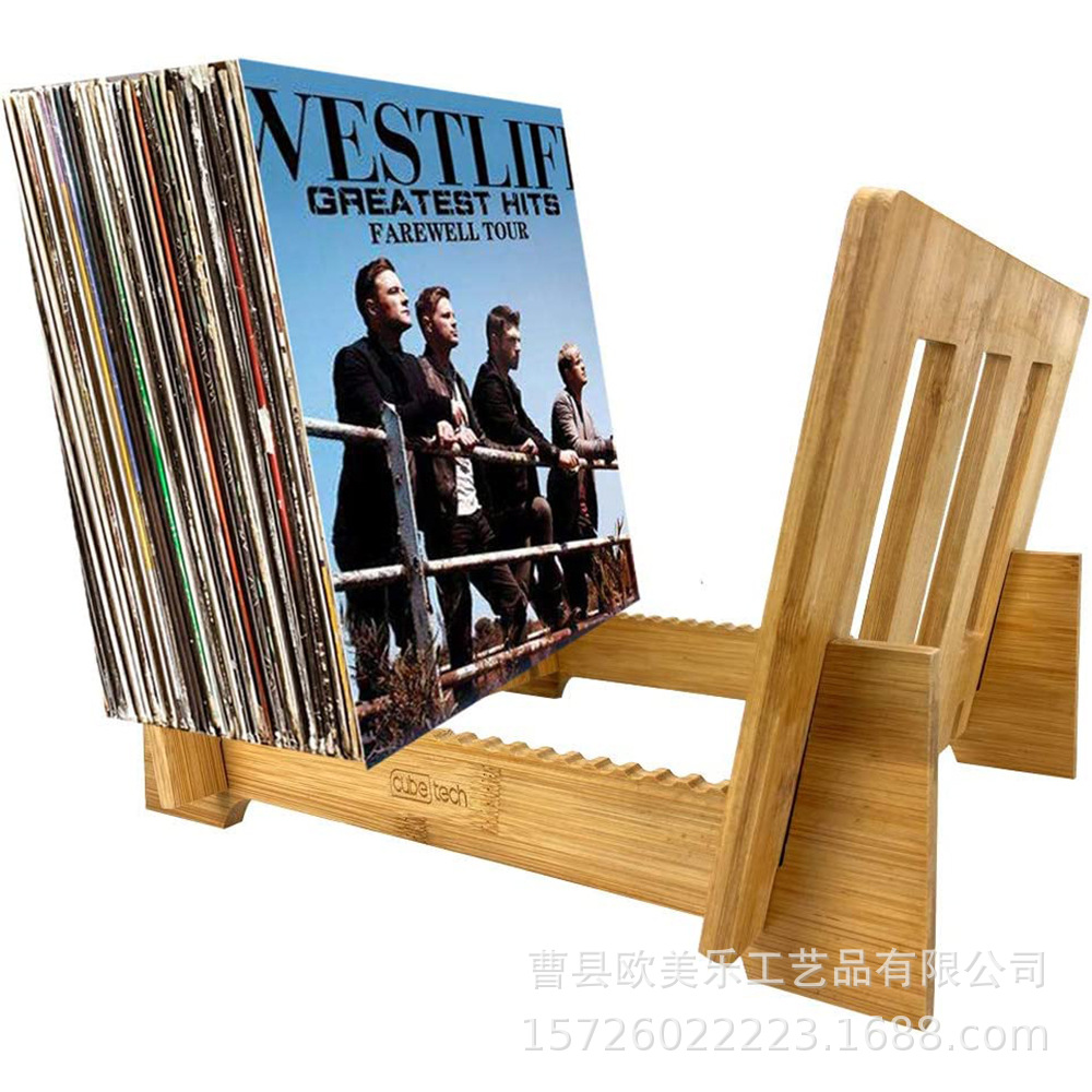 竹制黑胶唱片存储架商店CD展示架音乐相册置物架CD架跨境新品-阿里巴巴