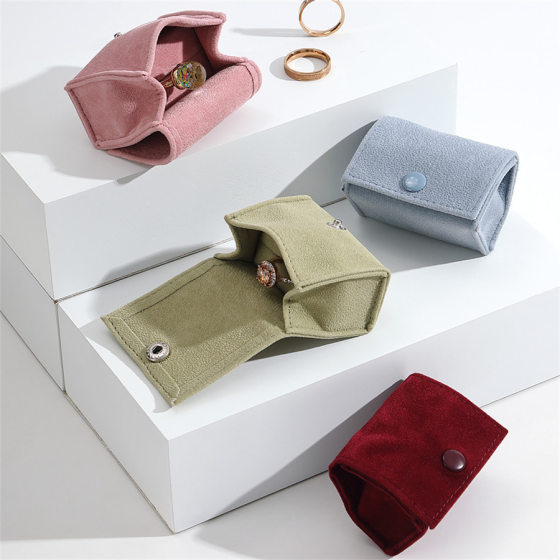 TEMU supply mini suede jewelry box travel portable ring storage bag velvet bag jewelry storage bag