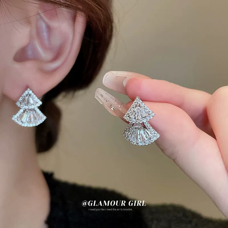 Серебряная игла, цирконы, модные универсальные серьги из жемчуга, стиль высокого качества, стиль «легкая роскошь», оптовая закупка
