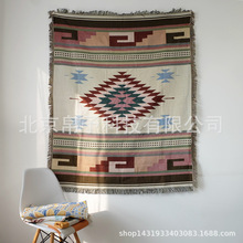 外貿亞馬遜土耳其雙面編織流蘇線毯背景布掛毯民宿床尾蓋毯沙發巾