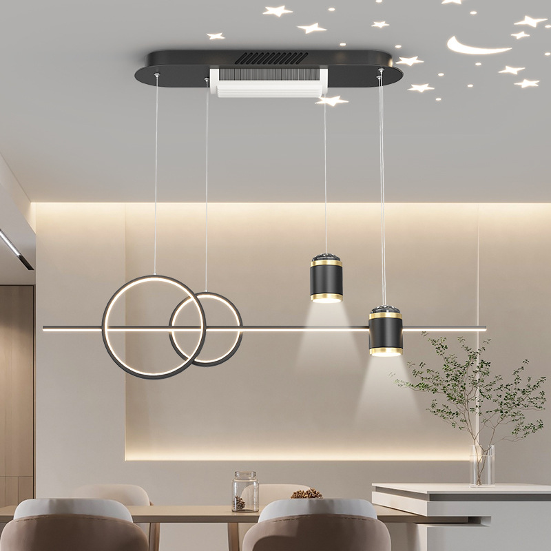 Lámpara de ventilador simple sin hoja de espectro completo lámpara de comedor nórdica moderna atmósfera artística creativa mesa de comedor bar lámpara de comedor