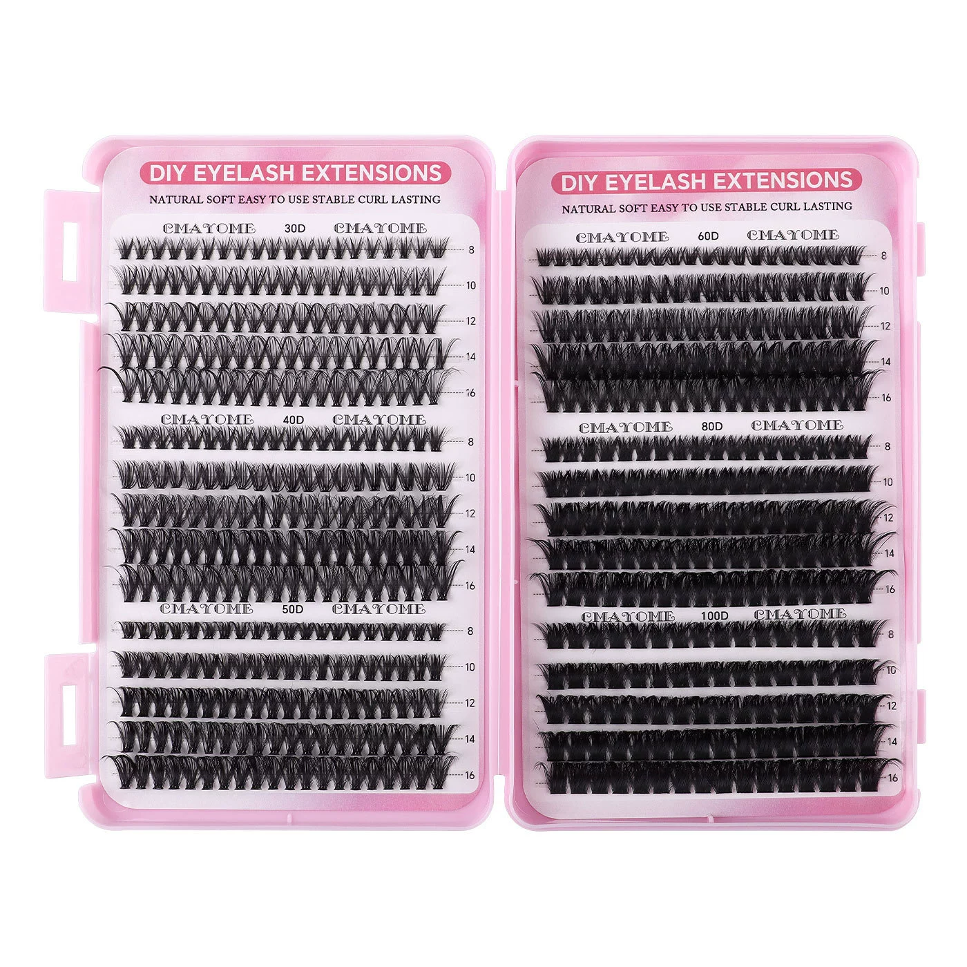 Dense False Eyelash Set DIY, Individual Cluster Lashes 16 mm — Multi‑configuration Kits
